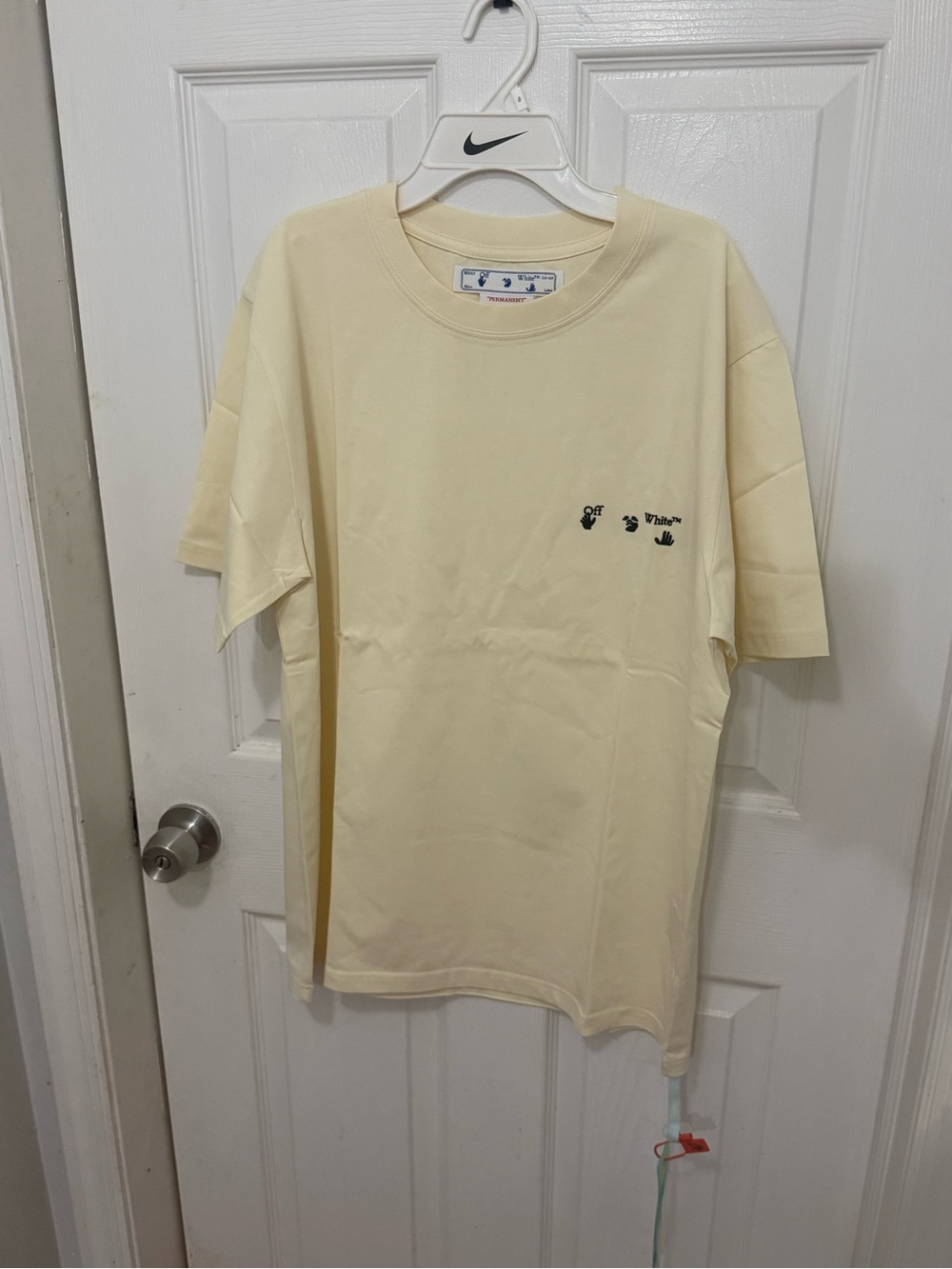 Off-White Cream Short Sleeve Logo Tee